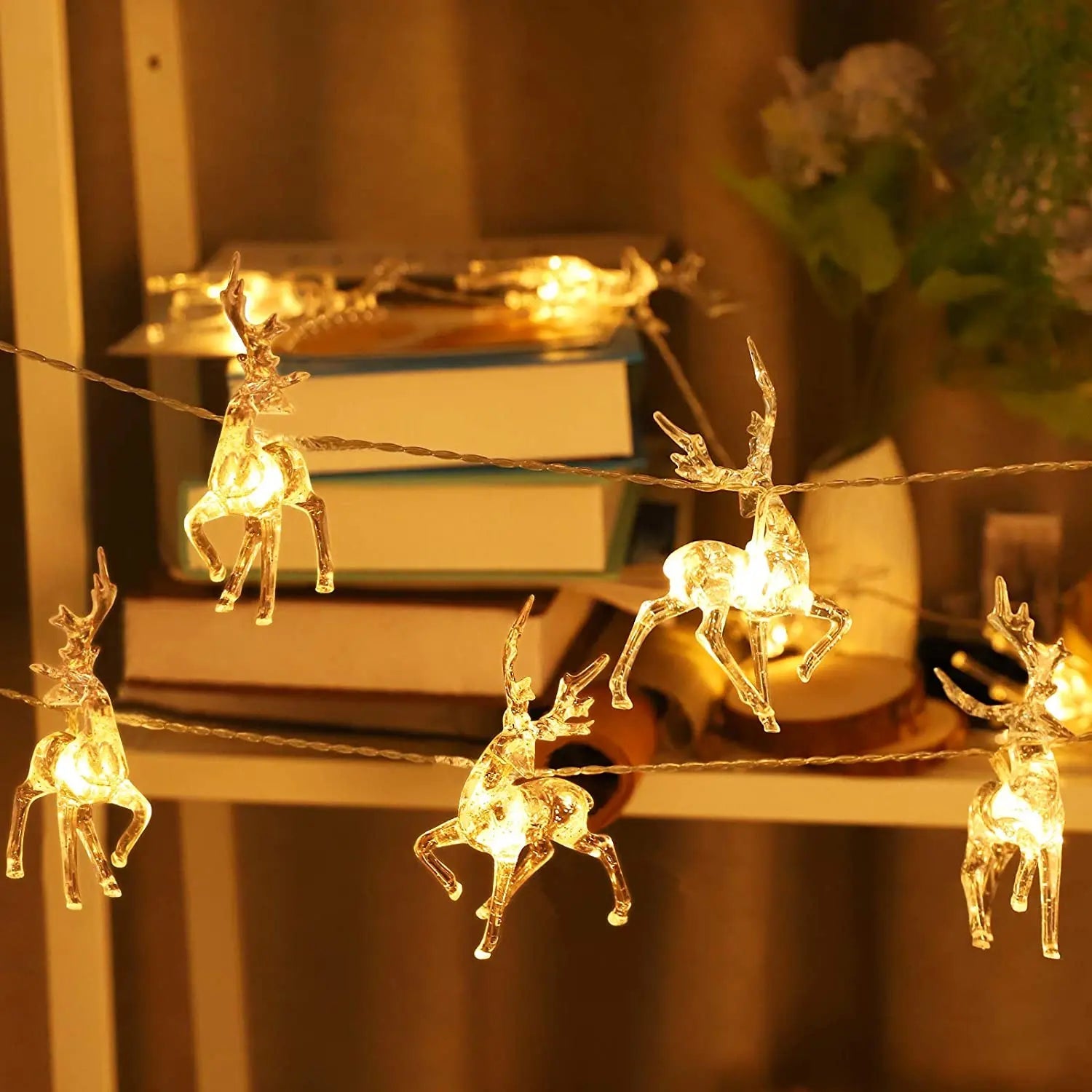 1.5M 10 - LED Christmas Reindeer String Lights – Festive Fairy Garland - Home Decor GIMazNiche